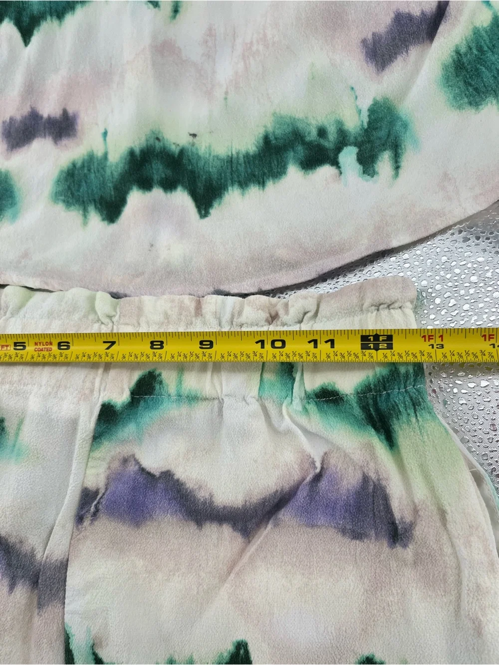 Zara Tie-Dye Matching Set Button-Down Shirt Breathable Elastic Waist Shorts XS